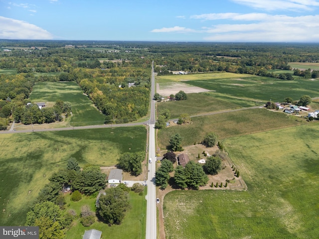 drone / aerial view with a rural view