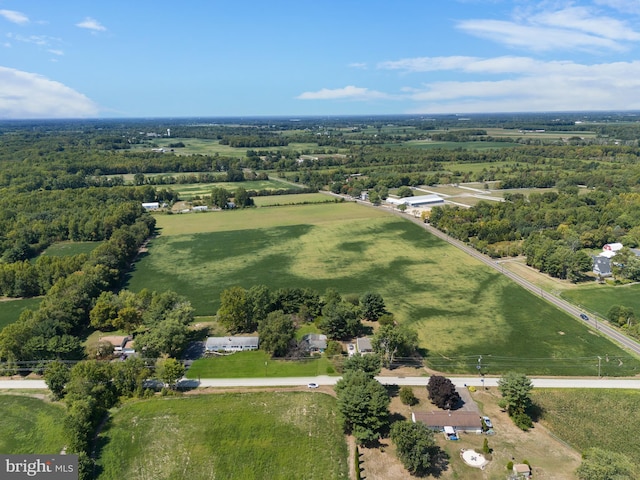 birds eye view of property featuring a rural view