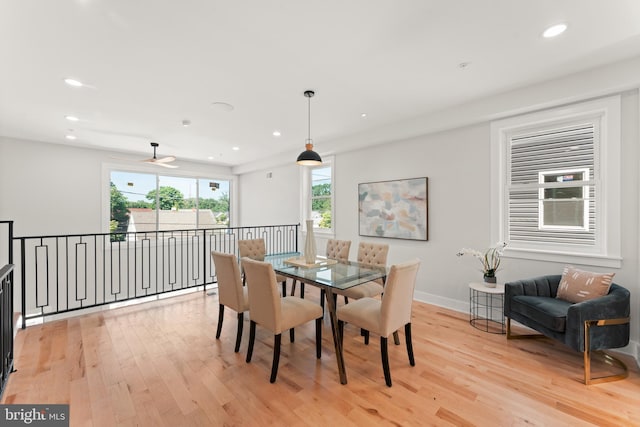 dining area featuring light hardwood / wood-style floors