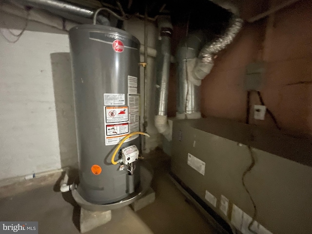 utilities featuring gas water heater