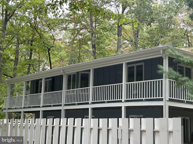 view of property exterior featuring a balcony