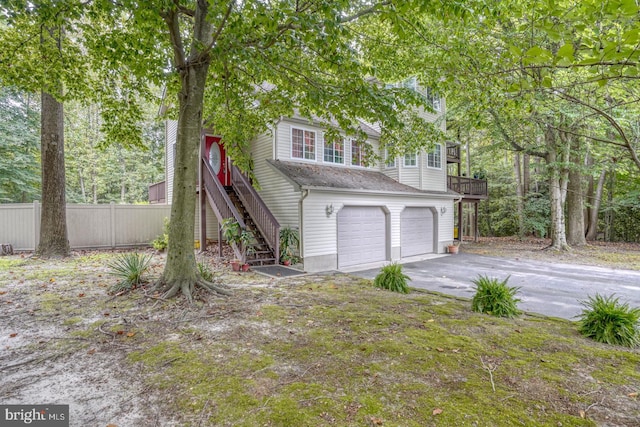 view of front of home with a garage