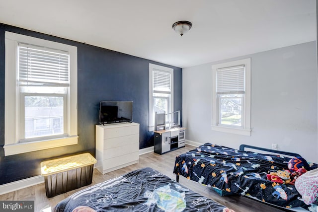 bedroom featuring light hardwood / wood-style flooring