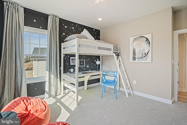 view of carpeted bedroom