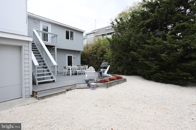 exterior space featuring a wooden deck