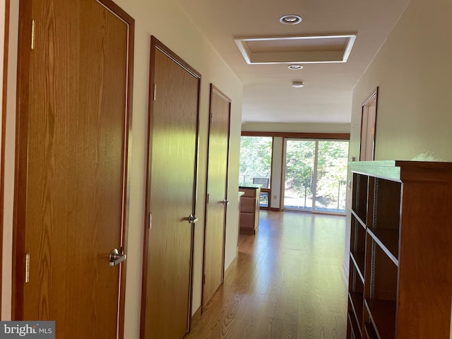 hall featuring light hardwood / wood-style floors