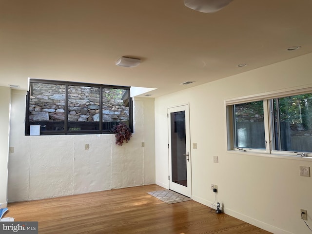 foyer entrance with wood-type flooring