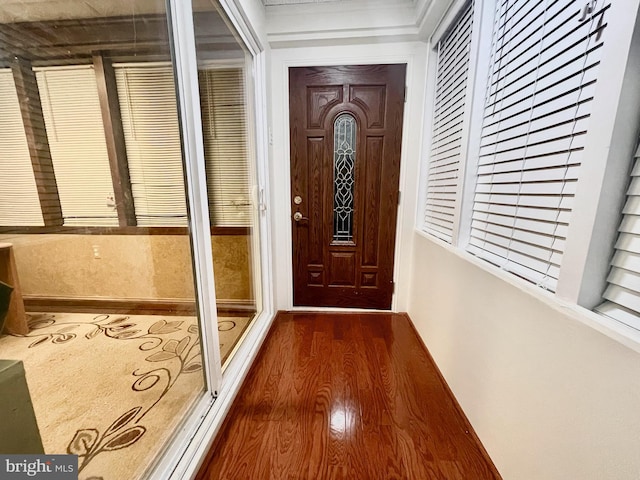 entryway featuring dark hardwood / wood-style flooring