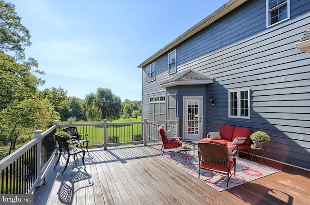 deck featuring an outdoor hangout area