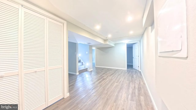 hall featuring hardwood / wood-style floors