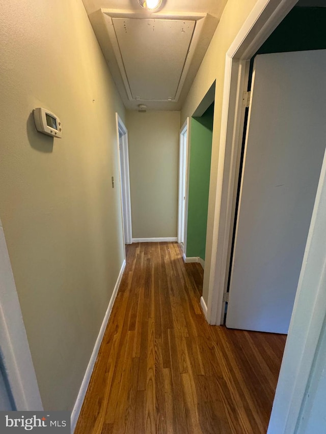 hall featuring dark hardwood / wood-style flooring