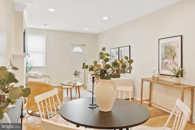 dining area featuring light hardwood / wood-style floors