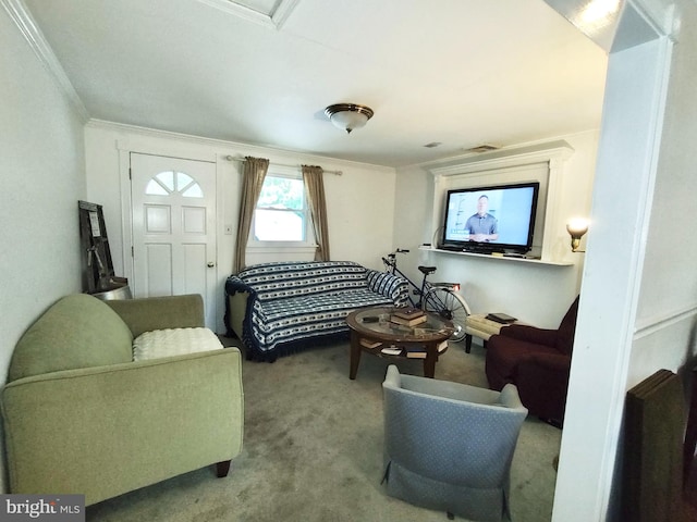 interior space with crown molding