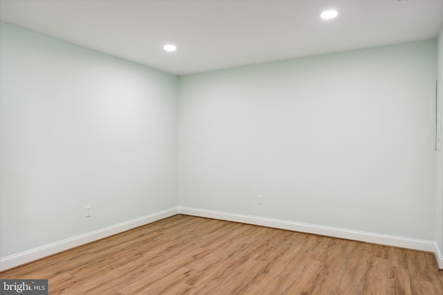 empty room with light wood-type flooring