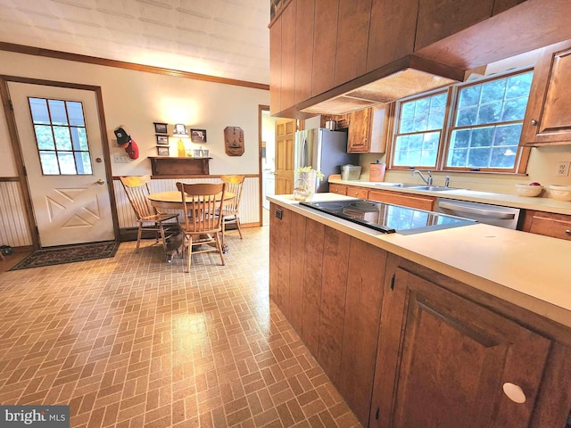 kitchen with stainless steel appliances and sink