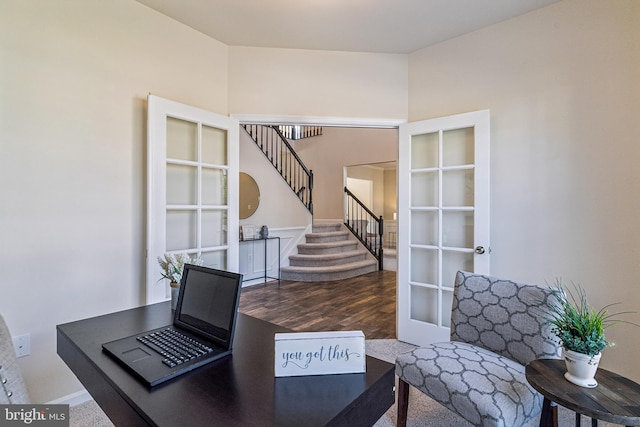 interior space with hardwood / wood-style floors