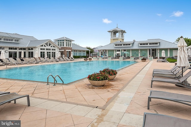 view of pool featuring a patio area