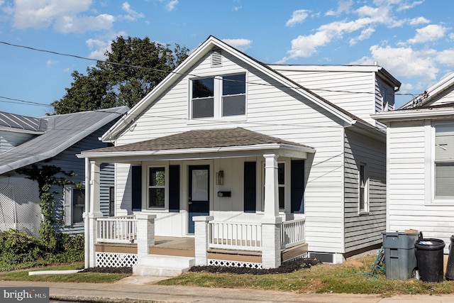 bungalow-style home featuring a porch