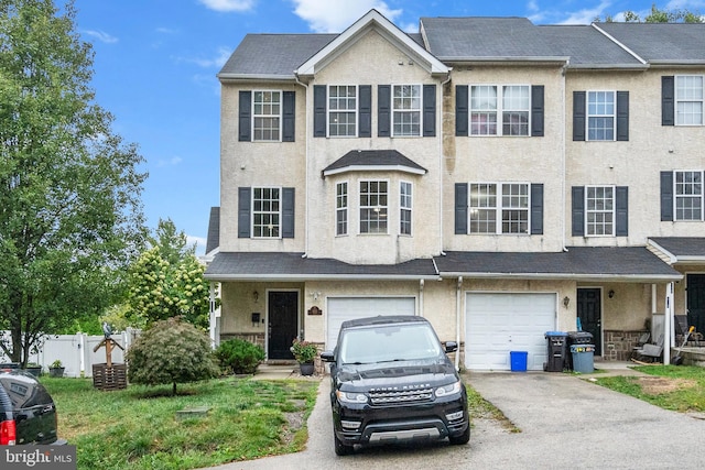 view of property featuring a garage