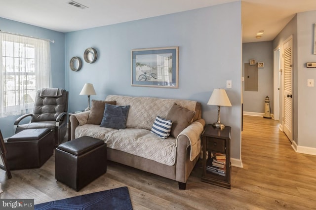 living room featuring hardwood / wood-style floors