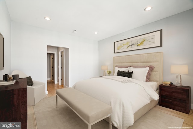 bedroom featuring light hardwood / wood-style floors