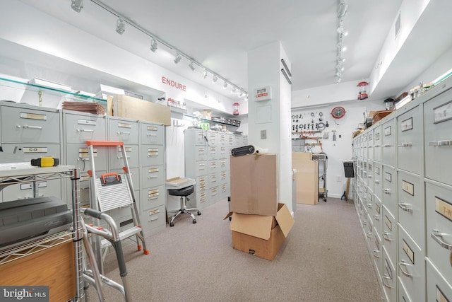 walk in closet with a mail area