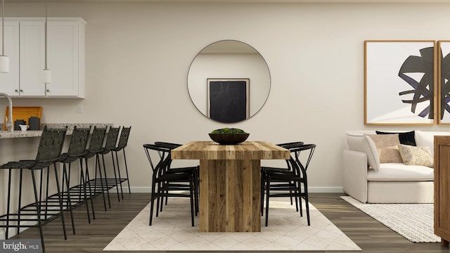 dining space featuring light hardwood / wood-style flooring