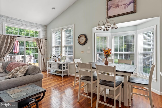 dining space featuring a notable chandelier and plenty of natural light