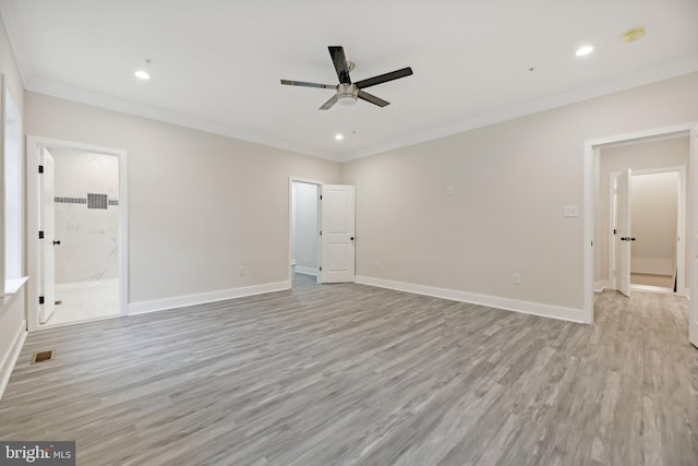 43 Bennett Ave, Westminster, MD 21157 - unfurnished bedroom with baseboards, light wood-style flooring, recessed lighting, and crown molding