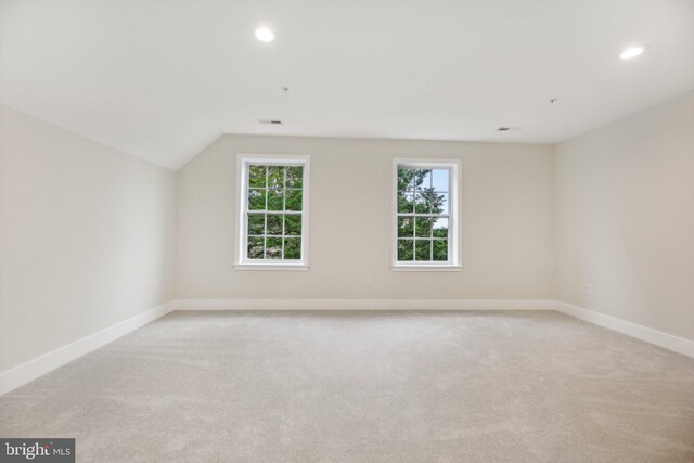 43 Bennett Ave, Westminster, MD 21157 - additional living space with vaulted ceiling, baseboards, light colored carpet, and recessed lighting