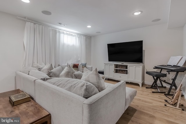 living room featuring light hardwood / wood-style floors