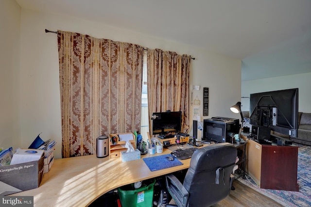 office featuring hardwood / wood-style floors