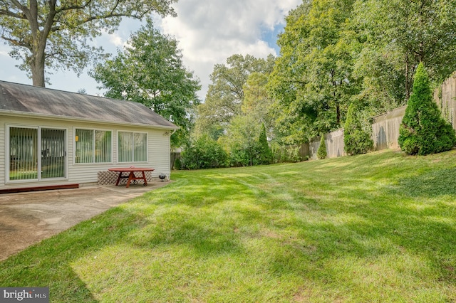 view of yard with a patio