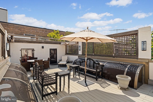 deck featuring an outdoor hangout area