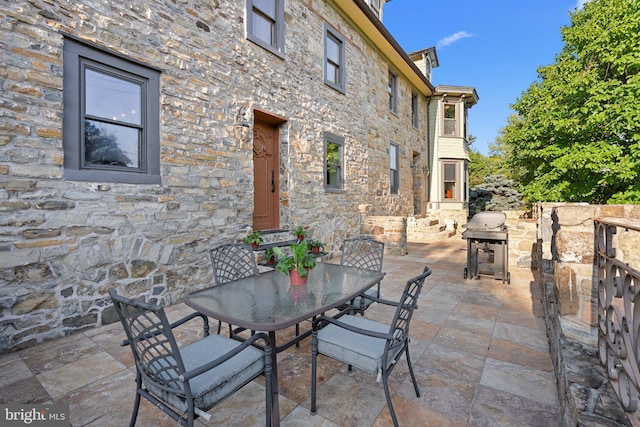 view of patio with grilling area