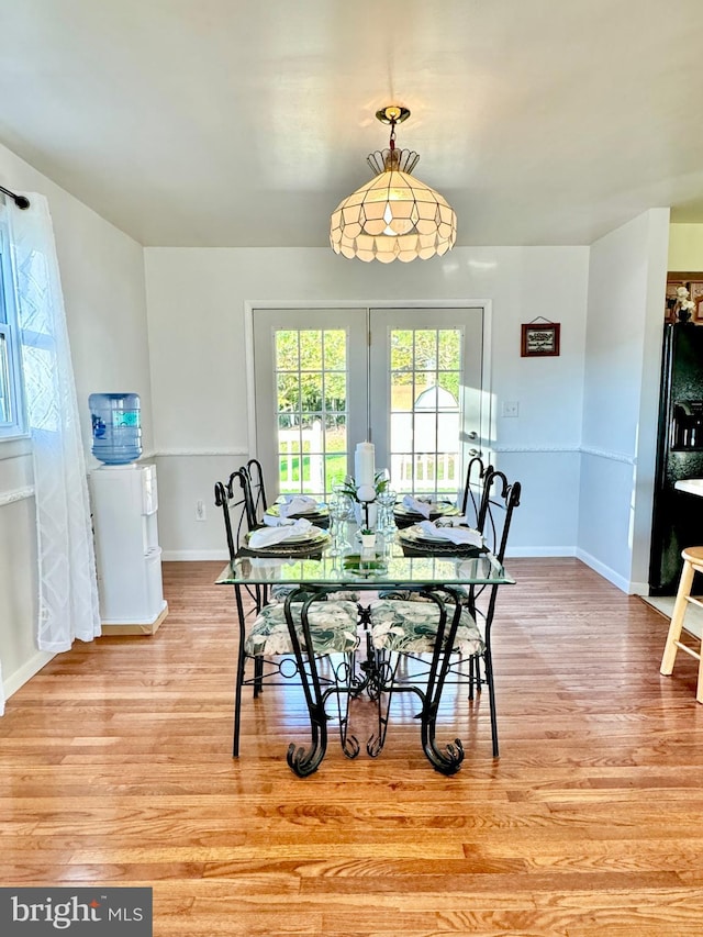 dining room with light hardwood / wood-style floors