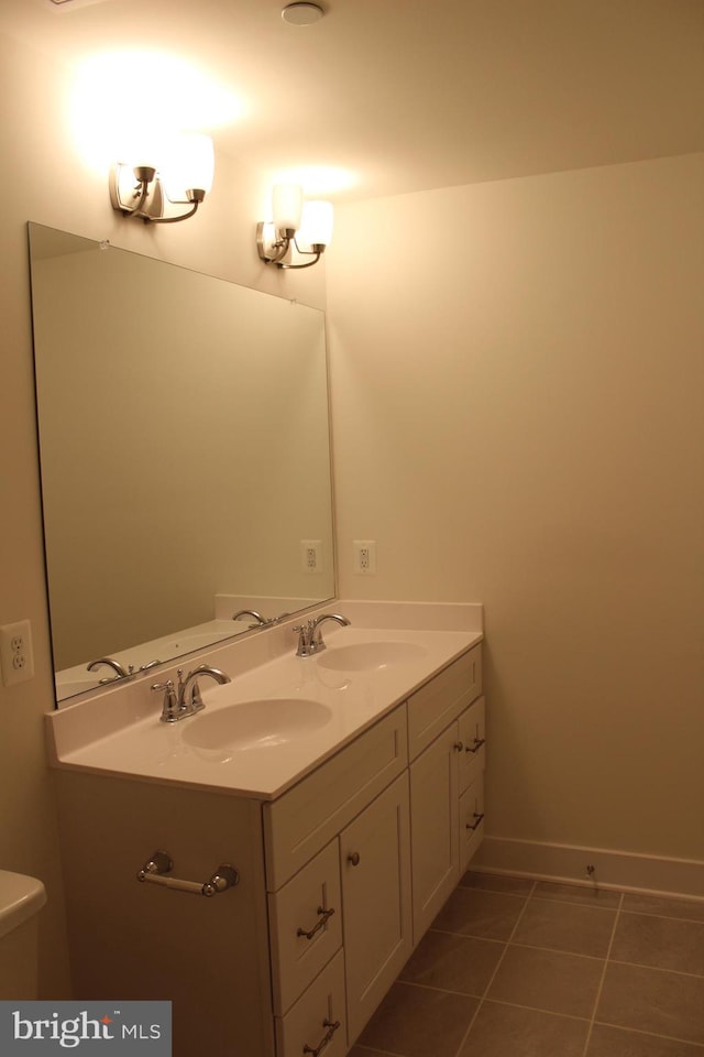 bathroom featuring tile patterned floors and vanity