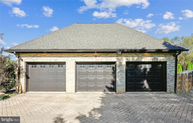 view of garage