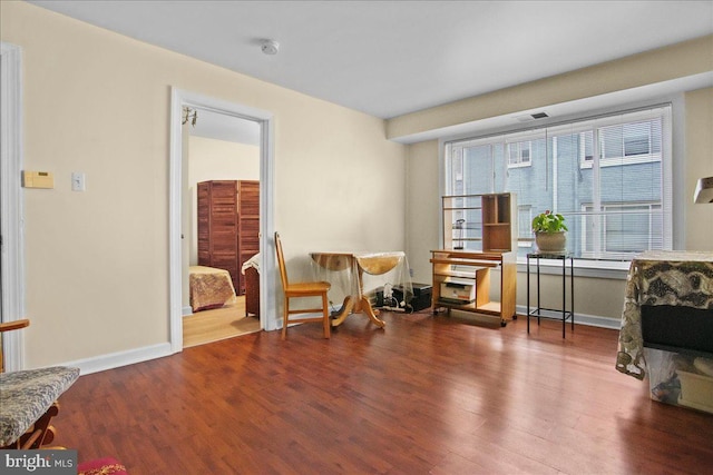 living area featuring wood-type flooring