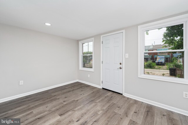 1704 Melbourne Rd, Dundalk, MD 21222 - foyer entrance with recessed lighting, baseboards, and wood finished floors