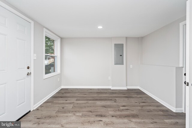 1704 Melbourne Rd, Dundalk, MD 21222 - entrance foyer with wood finished floors, recessed lighting, baseboards, and electric panel