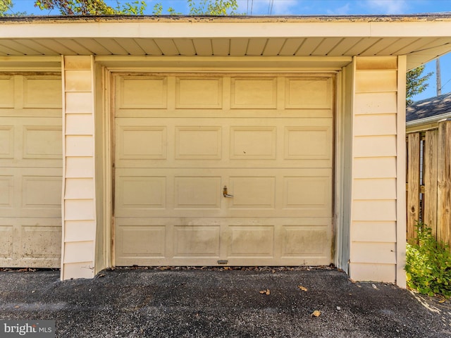 garage with wooden walls