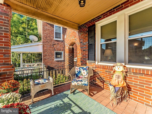 exterior space with covered porch