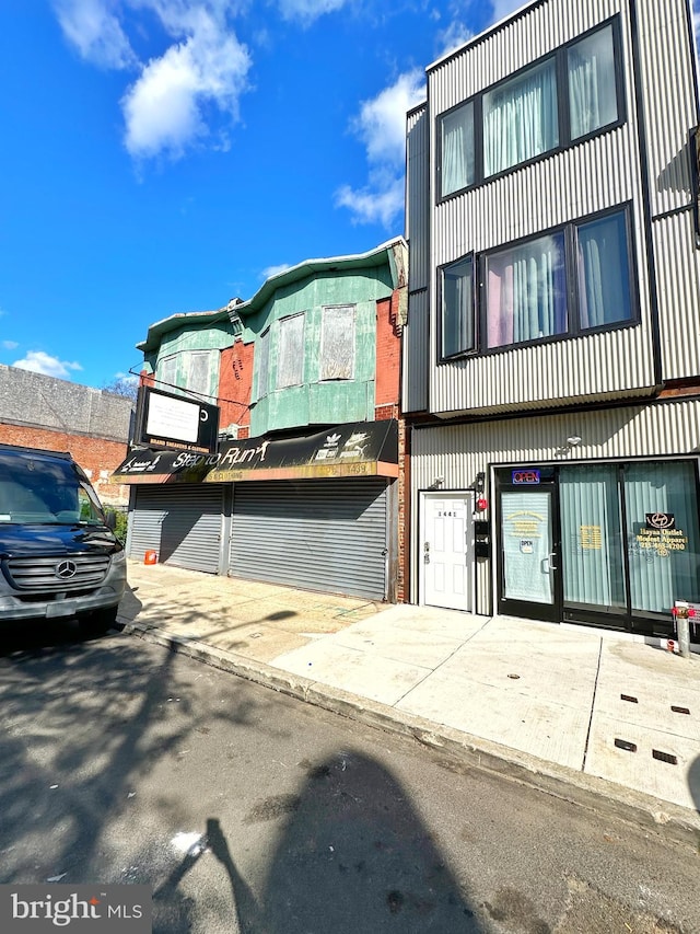 exterior space featuring a garage