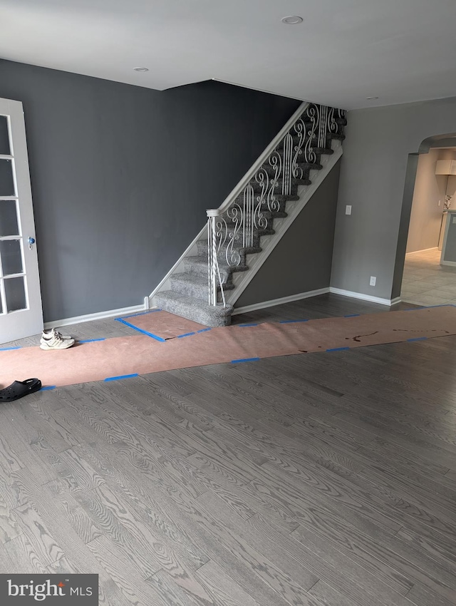 interior space featuring wood-type flooring