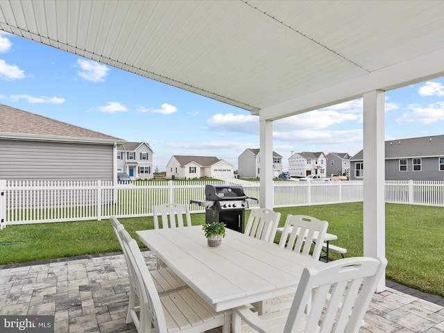 view of patio featuring grilling area