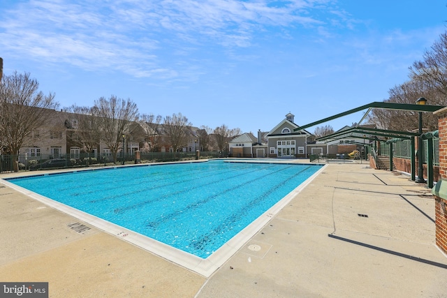 view of pool featuring a patio