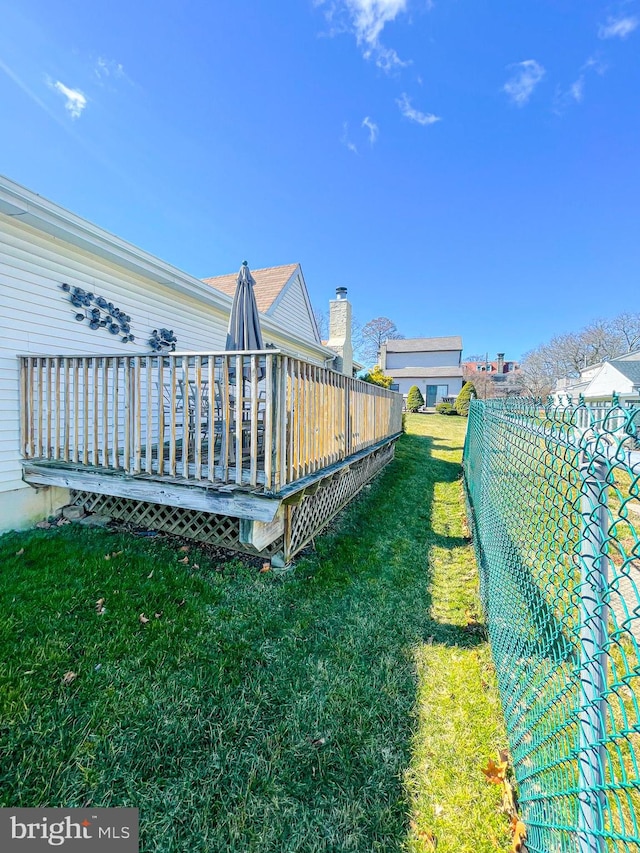 view of yard featuring a deck