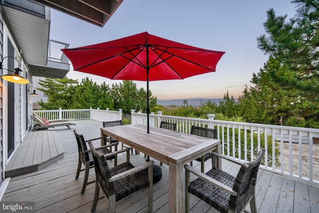 view of deck at dusk