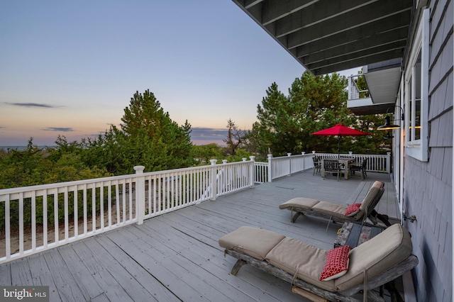 view of deck at dusk